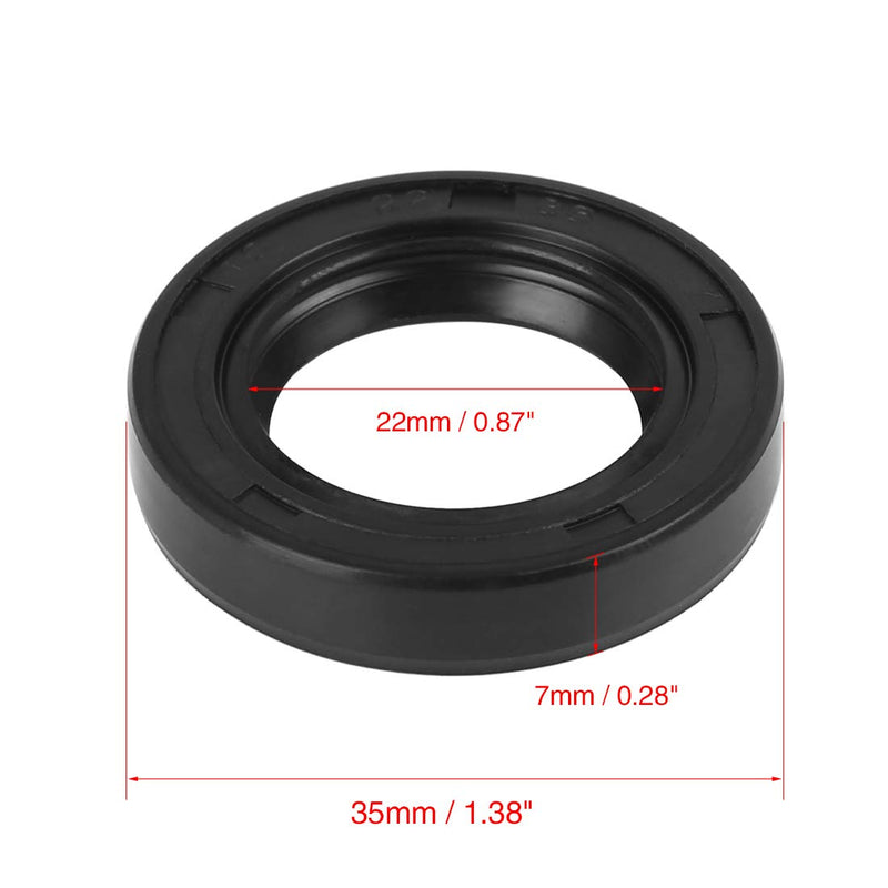 X AUTOHAUX 22mm X 35mm X 7mm Rubber Double Lip TC Oil Shaft Seal for Car Automobile 22x35x7mm