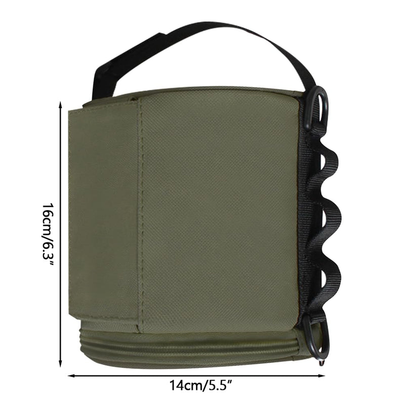 Tactical Toilet Paper Holder, Portable Toilet Roll Case with Handle & Side Webbing Dual-Access Roll Paper Storage Bag for Camping Hiking Picnics Armygreen