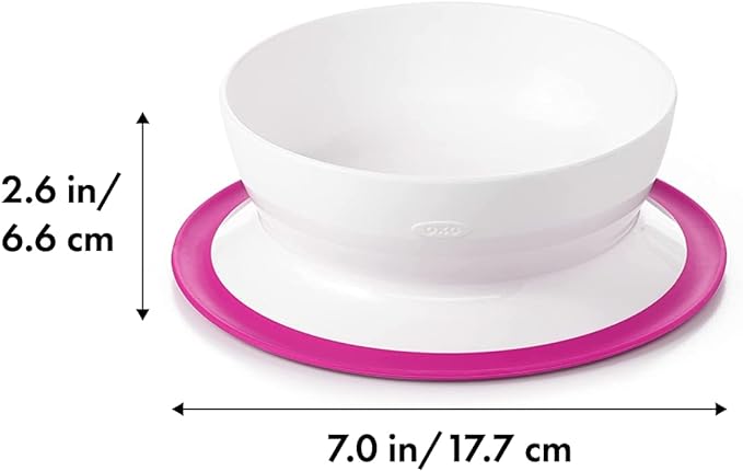 OXO Tot Sticky Cereal Bowl Pink FDOX61120500 1 piece (x 1) - NewNest Australia