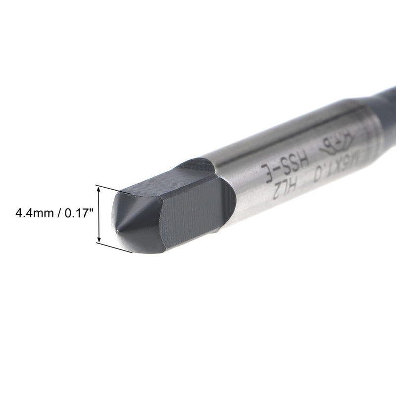 uxcell M6 x 1.0 Spiral Flute Thread Tap, Metric Machine Threading Tap HSS Nitriding Coated, Round Shank with Square End, H2 Tolerance, 2pcs M6 x 1.0mm