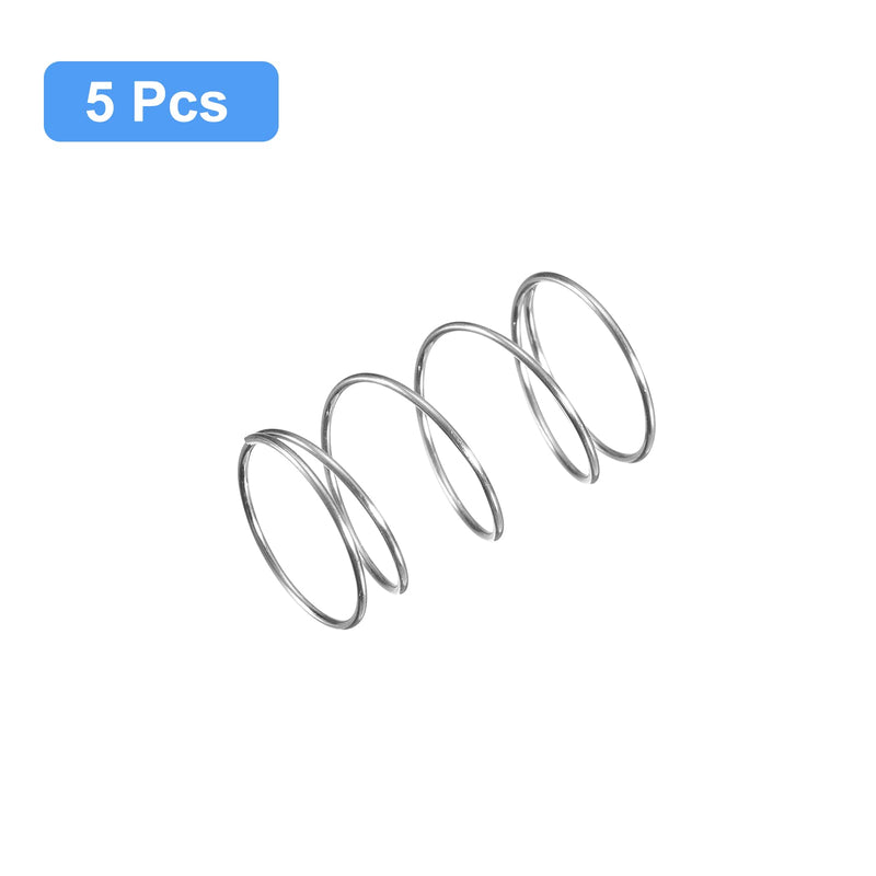 uxcell Compression Spring, 5Pcs 304 Stainless Steel, 12mm OD, 0.6mm Wire Size, 20mm Free Length, Silver Tone 12x0.6x20mm