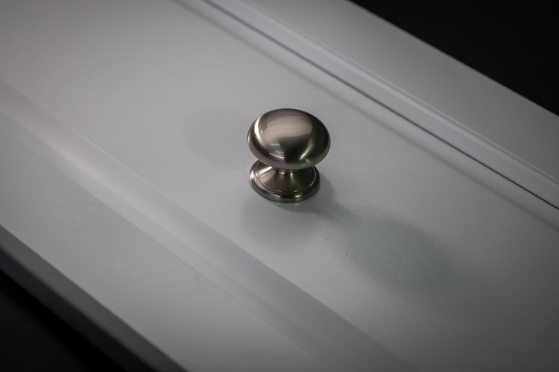 trust4care 4-Pack Large Brushed Satin Nickel Bi-fold Closet Door Knobs with Wide Base, Round Brass Wardrobe Folding Kitchen Cabinet Knobs, 1-1/2 Inch Furniture Pantry Drawer Pulls Handles Set of 4