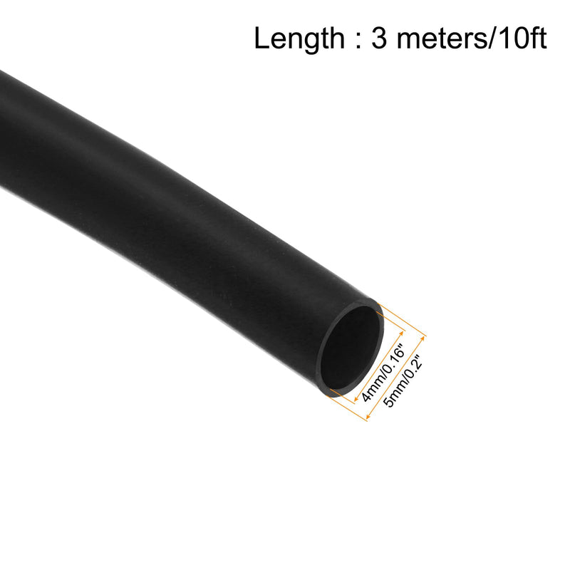 uxcell Black PVC Tube Wire Harness Tubing, 4mm ID 10ft Sleeve for Wire Sheathing Wire Protection