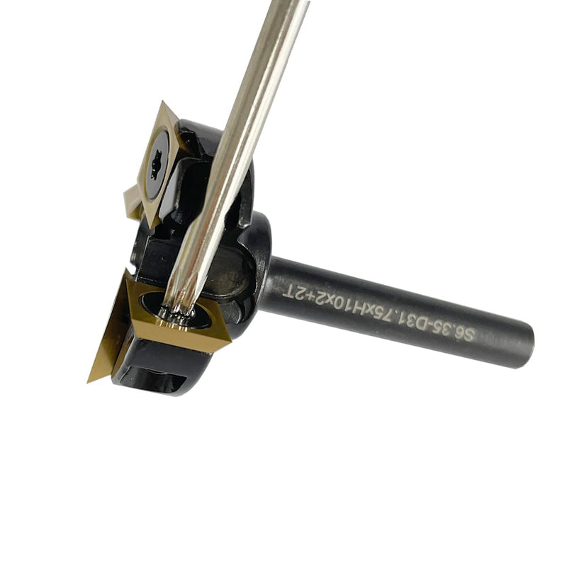 Carbide Insert CNC Spoilboard Surfacing Router Bit 1/4 Inch Shank 1-1/4" Cutting Diameter, Surfacing Slab Flattening for Woodworking with ATS Coating 1/4" Shank, 1-1/4" Cut Dia. with ATS Coated Insert