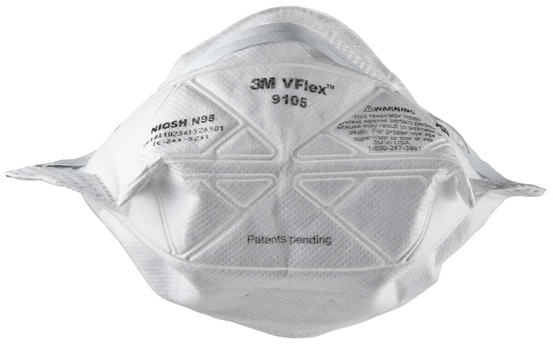 3M N95 Particulate Disposable Respirator 9105, Vflex, Pack of 50, NIOSH