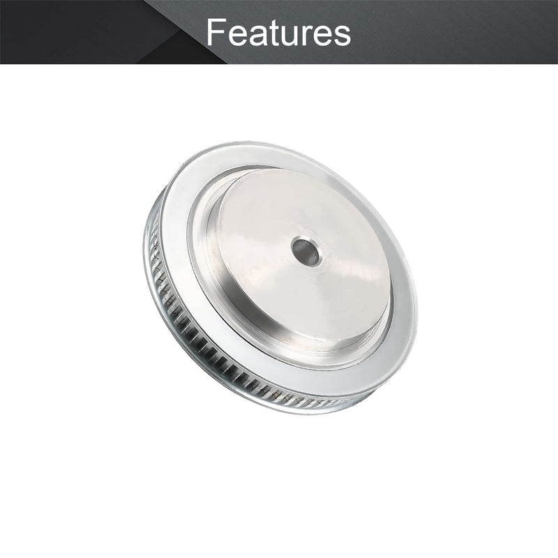 Fielect Aluminium Alloy XL 72 Teeth 12mm Inner Bore Diameter Timing Belt Pulley Flange Synchronous Wheel Silver Tone for 3D Printer CNC 1Pcs XL72T 12mm 1