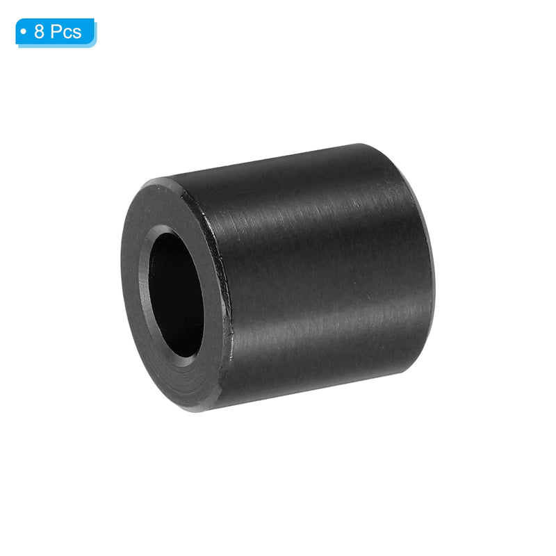 PATIKIL M10 Aluminum Spacer, 8 Pcs Metal Spacers Aluminum 10.5mm ID x 20mm OD x 20mm L Aluminum Spacer Screw Standoff Round for 2/5in or M10 Screw Bolt,Black Black