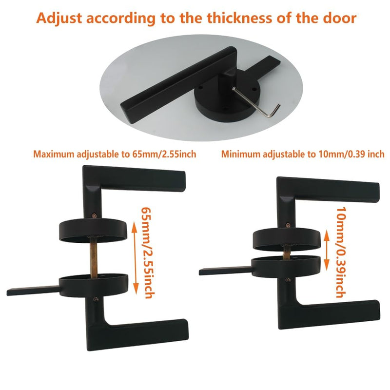 Double Sided Gate Latch for Wooden Fence Heavy Duty Swinging Door Latch Self Locking Gate Latch Gate Hardware for Wood Gates (R-Right hinged Door Handle) R-Right hinged door handle