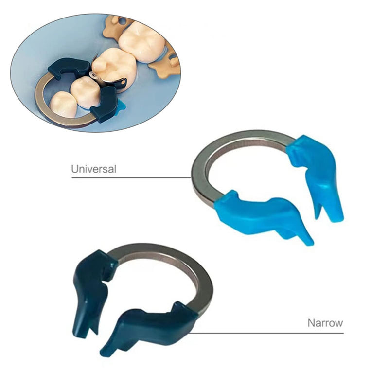 Dental Sectional Matrix Ring Clamp Spring Clip, Autoclavable Nickel Titanium Orthodontic Clamp Rings, Contoured Matrices System for Pre and Post Molars. (R6 QIANLV) R6 QIANLV