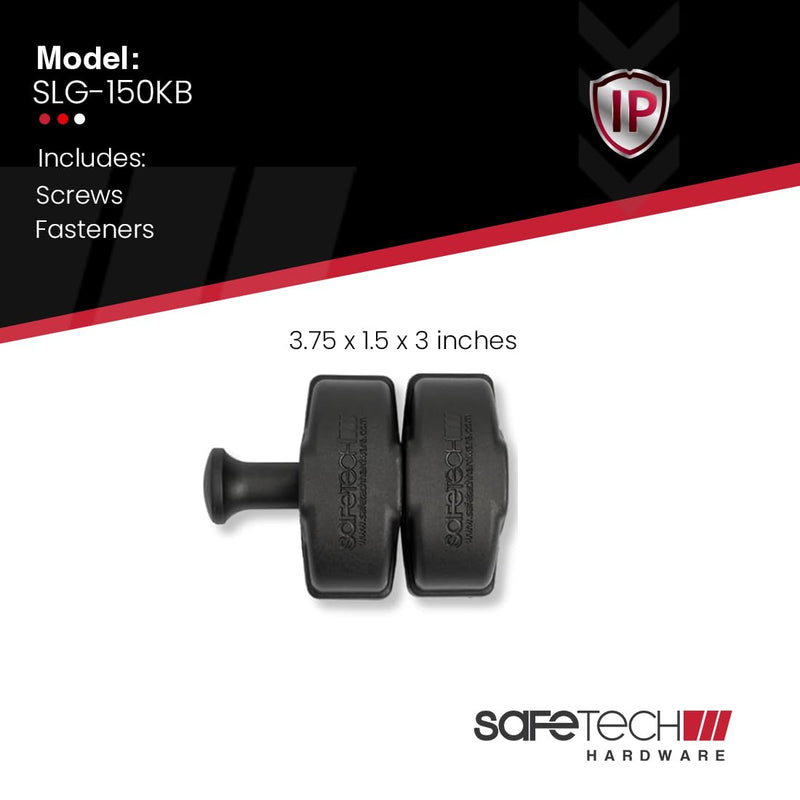 Safetech Hardware Magnetic Side Pull Gate Latch | General Purpose Magnetic Gate Latch for Aluminum/Metal Fences | Industrial Strength Self-Latching Fence Pull SLG-150KB - Black