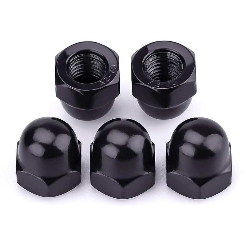 5/16"-18 Hex Head Acorn Cap Nuts, 304 Stainless Steel 18-8 Hexagon Head Acorn Dome Cap Nuts, Black Oxide Finish, Hex Drive, 20 PCS 5/16"-18