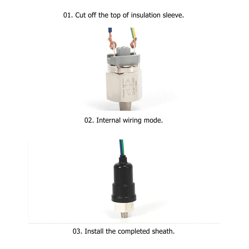 Garosa 1/4 Inch Thread Pneumatic Adjustable Diaphragm Pressure Switch Normally Open/Closed Stainless Steel Rubber for Air Compressor Water Control Systems
