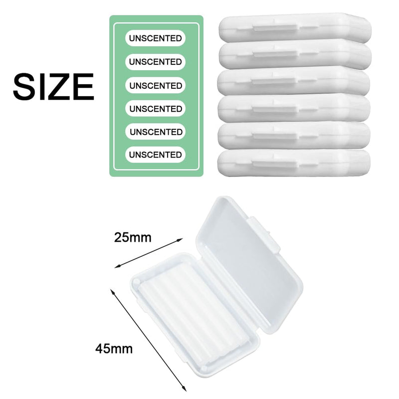 Braces Orthodontic Wax Dental Ortho Wax for Teeth Braces Invisalign, Unscented, 6 Pack White-Unscented