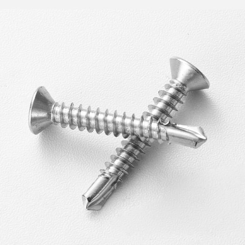 #12 x 1-1/2" (50 Pack) Flat Head Sheet Metal Screws Self-Tapping Screw Phillips Head Self Drilling Screws, 410 Stainless Steel #12 x 1-1/2''