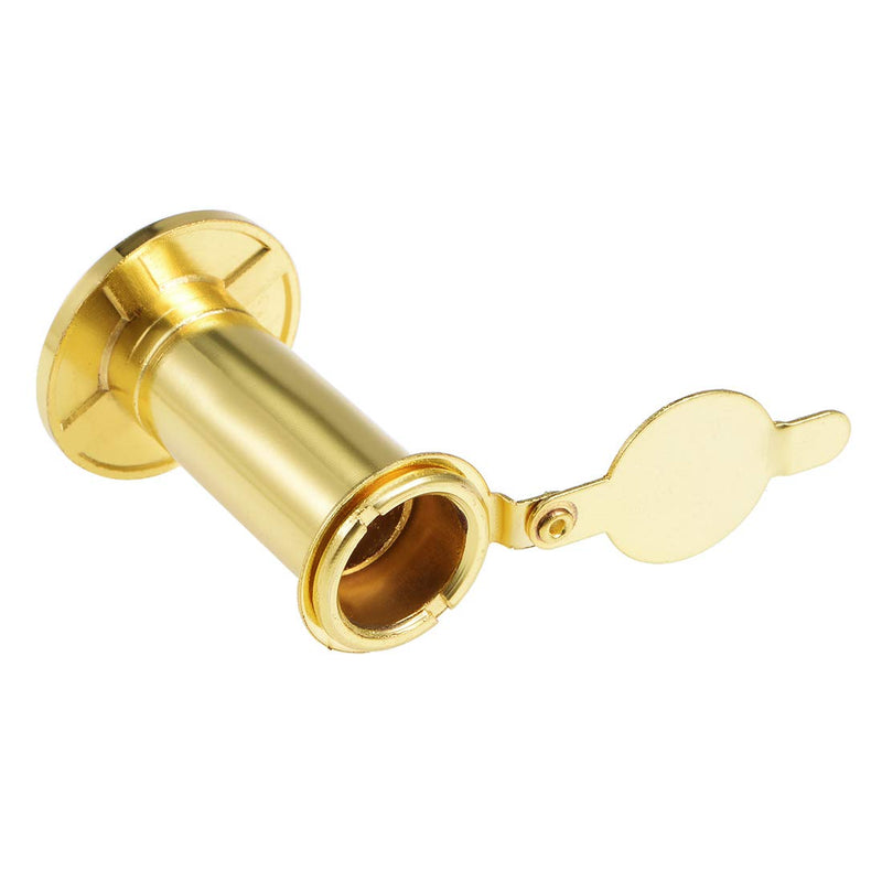 uxcell Door View, Solid Brass 220-degree Door Viewer Peephole with Cover for 1-1/2 to 2-1/4 Inch Thick Doors, Polished Gold Finish