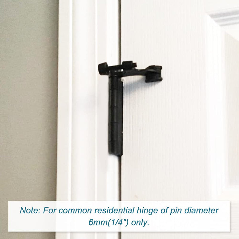 8 Pack Hinge Pin Black Door Stopper, Adjustable Heavy Duty Hinge Pin Door Stop with Black Rubber Bumper Tips 8 Matte Black