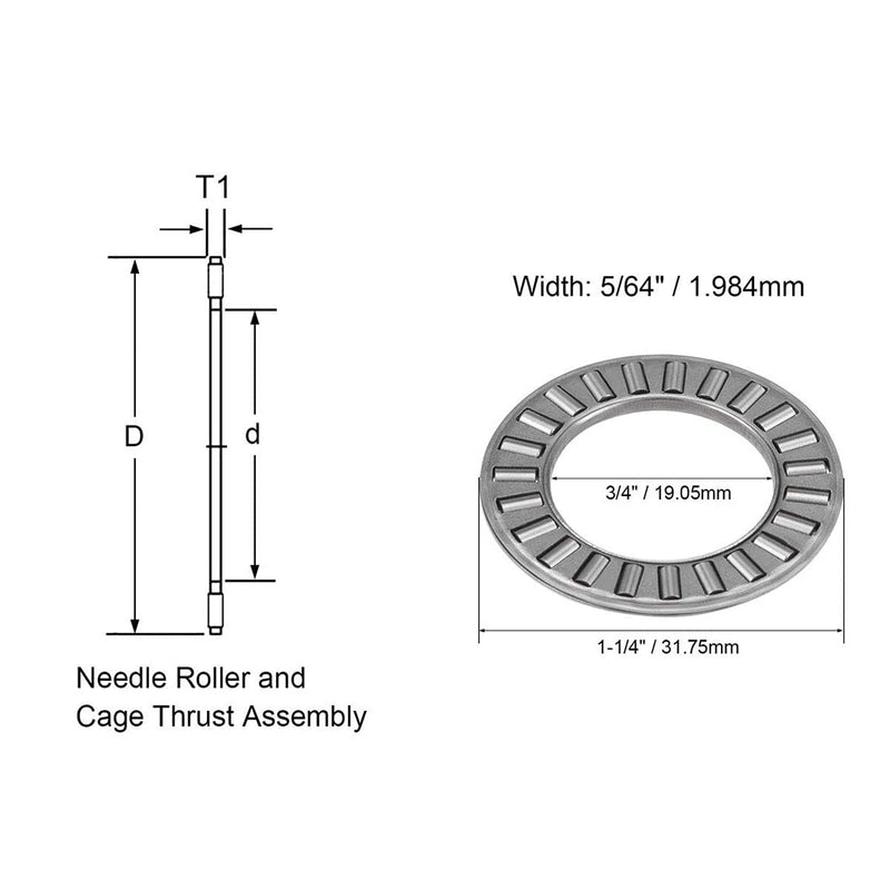 2 Sets Thrust Needle Roller Bearings NTA1220+2TRA Thrust Needle Roller Bearing with Two Washers 2