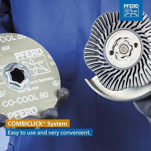 PFERD COMBICLICK Felt Disc, 5 pc. | 4-1/2 inch dia. | 48705 - for pre-polishing and high-gloss polishing with an angle grinder, works with polishing paste bars