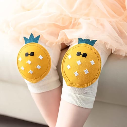 YIN OON Kneepad, Baby Crawling, Baby Knee Pad, Knee Pads, Anti-Slip, Breathable, Sweat Absorbent, Quick Drying, Anti-Abrasion, Leg Warmer, Walking Study, Carrot + Pineapple - NewNest Australia