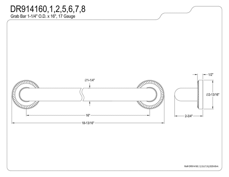 Kingston Brass DR914165 Designer Trimscape Camelon 16-Inch Grab Bar, Oil Rubbed Bronze