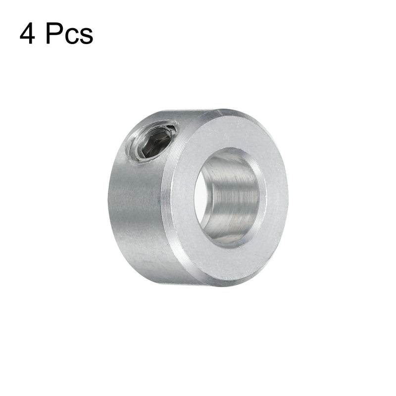 uxcell 4pcs Set Screw Collars 3/8" Bore, Aluminum Shaft Collars, 3/4" OD and 3/8" Thickness, Set Screw Clamp Collar, Stop Collar for Linear Rod Shaft Guide