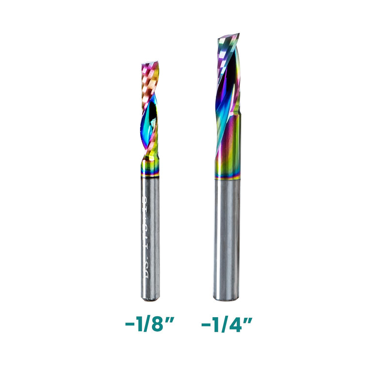 NZ 1/8" 1-Flute End Mill DLC-Coated Carbide - for Aluminum, Copper, Titanium (HRC45), 5pcs 1/8 inch 5