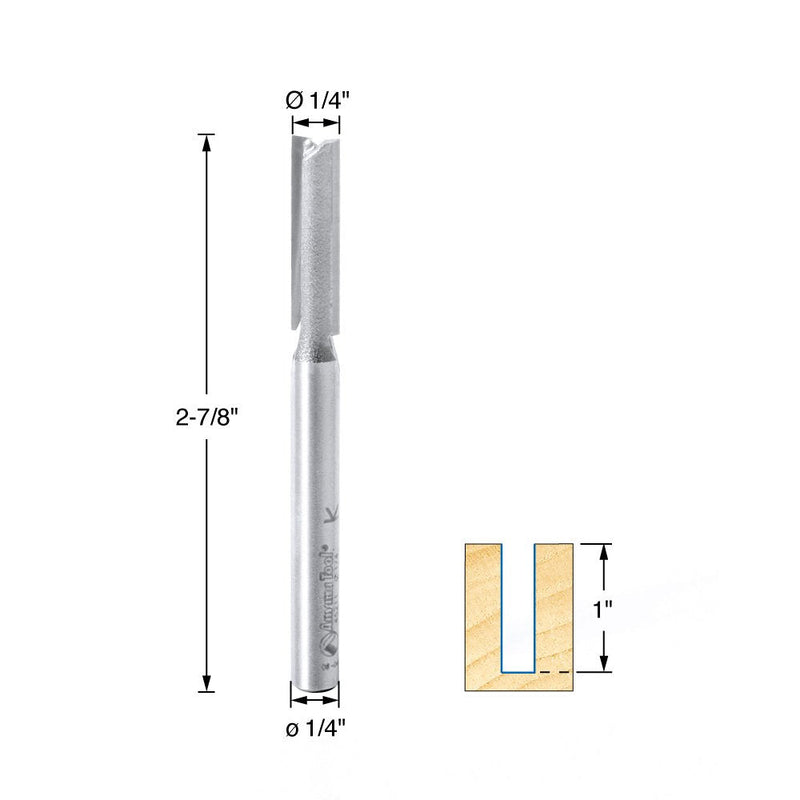 Amana Tool - 45211 Carbide Tipped Straight Plunge High Production 1/4 Dia x 1" 4 S