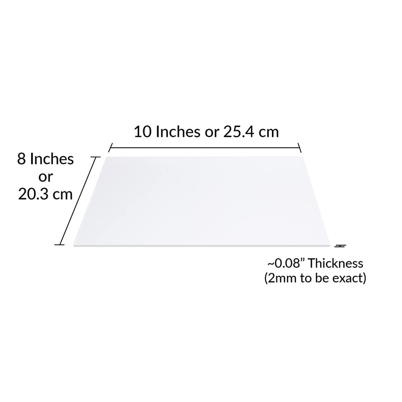 SimbaLux Acrylic Sheet Clear Cast Plexiglass 8” x 10” 0.08” Thick (2mm) Pack of 5 Transparent Plastic Plexi Glass Board with Protective Paper for Photo Frame Replacement, DIY Display Projects, Craft 8"x10", 0.08" Thick 5-Pack