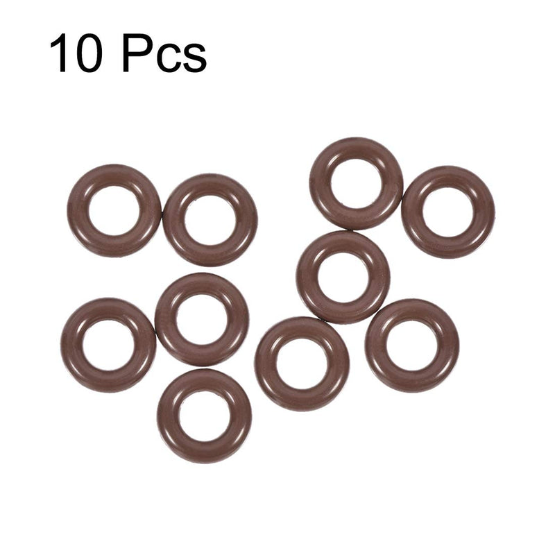 uxcell Fluorine Rubber O-Rings 10mm OD 5mm ID 2.5mm Width, Metric FKM Sealing Gasket, Pack of 10 10x5x2.5mm