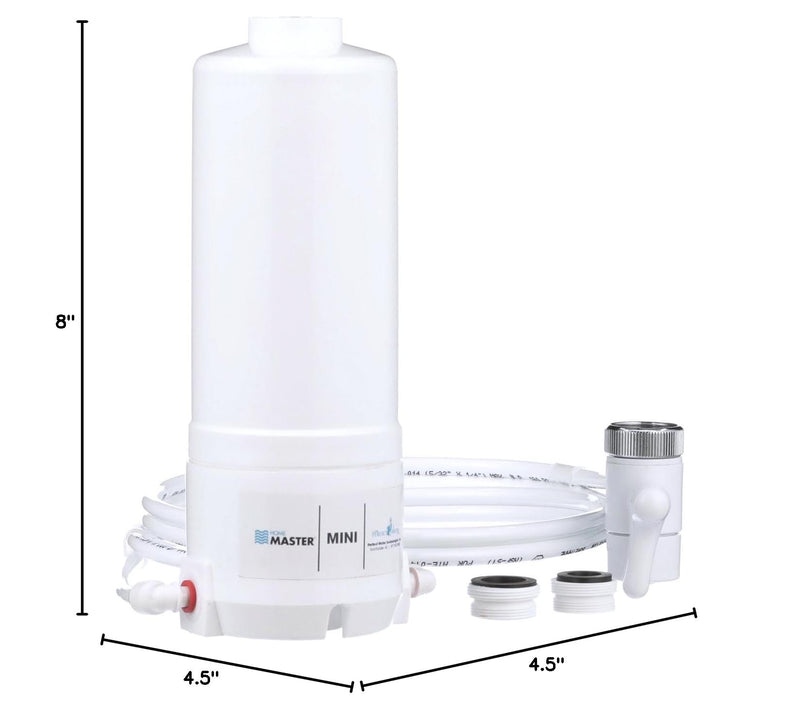 Home Master HM-Mini Countertop Faucet Filter, 1500 Gallon Replaceable Filter, 1 Micron Absolute NSF Certified, Removes Chlorine, Chemicals, VOCs, TTHMs & More, Made in USA Mini