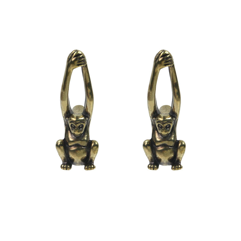 T Tulead 4PCS Brass Monkey Pull Knobs Animal Shape Furniture Pull Hnadle Knob Antique Cabinet Hardware Bronze, for Drawer Wardrobe Bookcase