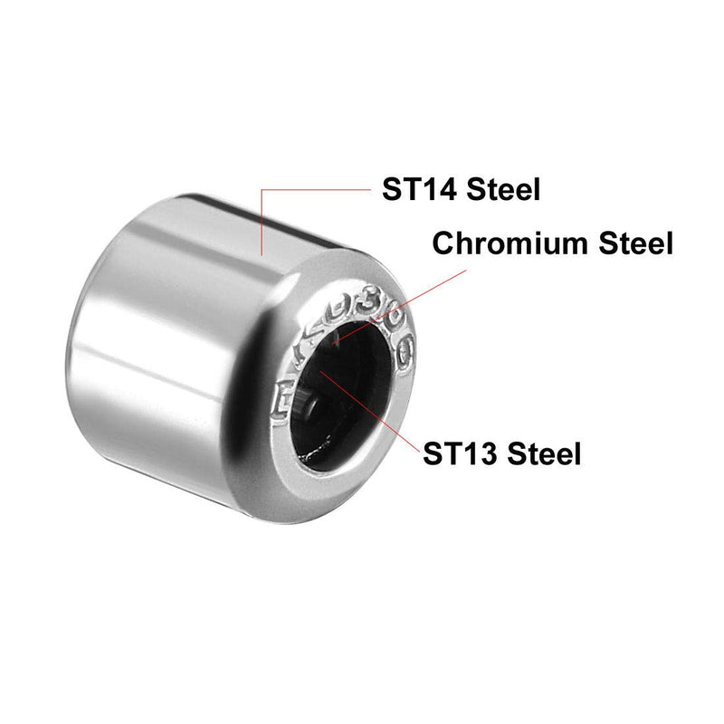 uxcell HK0306 Drawn Cup Needle Roller Bearings, Open End, 3mm Bore Dia, 6.5mm OD, 6mm Width (Pack of 5) 3x6.5x6mm