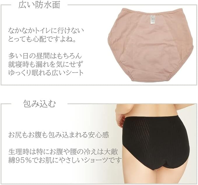 KarlyShop import s610 Sanitary Panties, Menstrual Underwear, Cotton, For Day/Night, For Many Days, Safe To Waist, Long, Firm Fabric, Waterproof - NewNest Australia