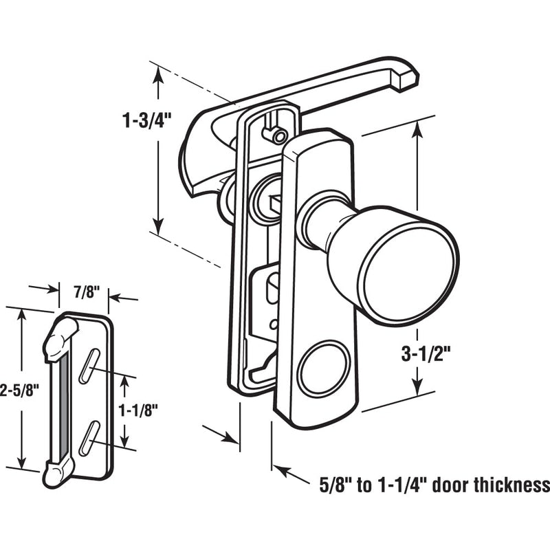 Prime-Line K 5121 Tulip Knob Latch, 1-3/4 In. Mounting Holes, White (Single Pack)