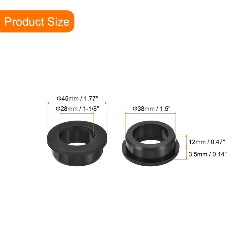 uxcell 4Pcs Rubber Grommets 1-1/2"(38mm) Drill Hole, 1-1/8"(28mm) ID Hole Top Hat Grommet Black Silicone Rubber Hole Plug Gasket for Wiring, Automotive 1-1/8"ID, 1-1/2"DH 4