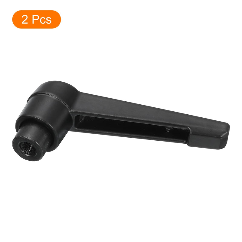 uxcell 2Pcs M5 Adjustable Knobs Handle Female Thread Push Button Ratchet Quick Release Locking Rotating Bolt for Lathe Machinery, Black