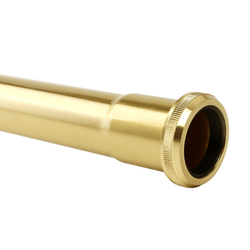 Brass Slip Joint Extension Tube，1-1/4 Inch O.D x 12 Inch P Trap Extension Pipe with Nut and Rubber Washer, Sink Drain Tailpiece (Brushed Gold) Brushed Gold