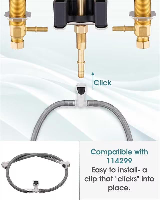 Widespread Bathroom Sink Faucet Hose Compatible with Moen Hose with Duralock Connections, 114299