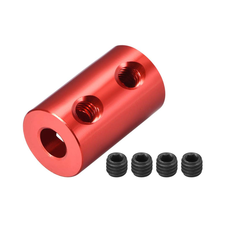 uxcell 2mm to 5mm Bore Rigid Coupling Set Screw L20XD12 Aluminum Alloy,Shaft Coupler Connector,Motor Accessories,Red