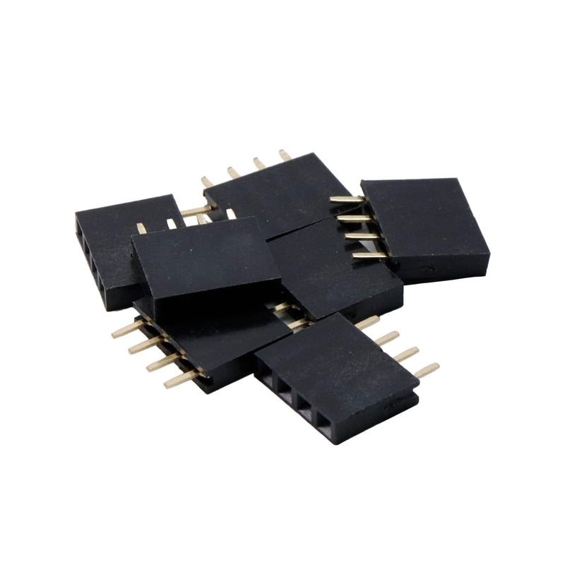 Female PCB Header 4 Way 2.54mm Pitch Connector - 100 pcs 1*4