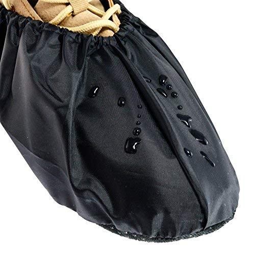 Reusable Boot & Shoe Covers Water Resistant Non Skid and Washable for Real Estate Contractors to Keep Floors Carpets Footwear and Rooms Clean - 5 Pairs (Large, Black) Large