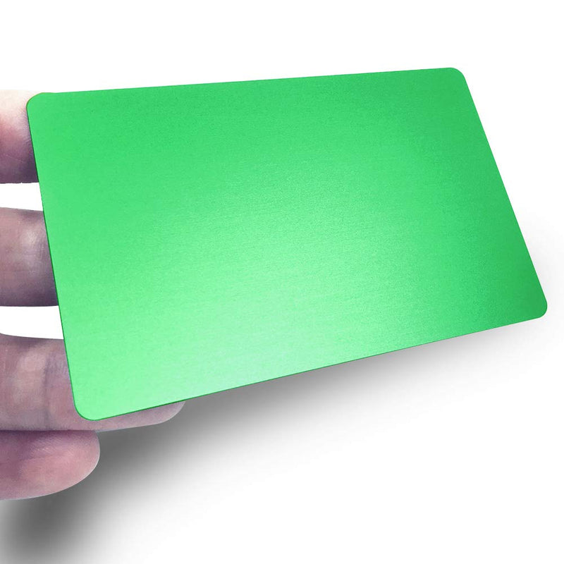 Metal Business Cards Anodized Aluminum Plaque Plate 86X54X0.8mm (Green, Blank,10PCS) Green, Blank,10PCS