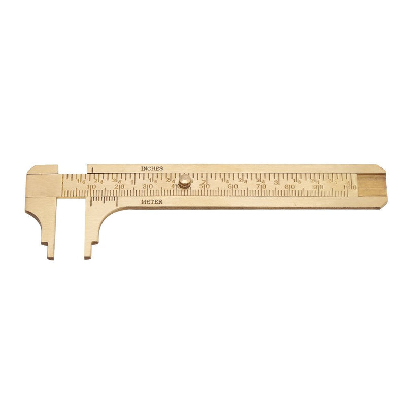 Brass Mini Vernier Caliper Sliding Gauge Vernier Caliper Double Scales mm/inch Ruler Measuring Tool for Jewellery Measurement 80mm/100mm (Double scale 100mm) Double scale 100mm