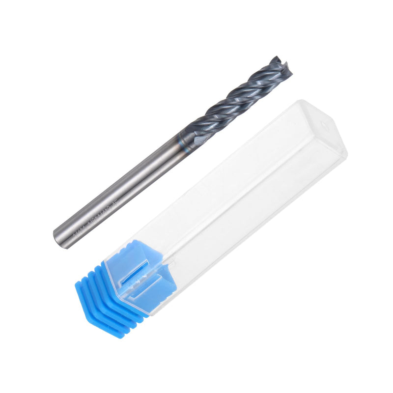 uxcell Carbide Square End Mill, 1/4" Diameter TiAlN Coated 4 Flutes Milling Bit Cutter, for Hardened Steel Stainless Steel Alloy Metal, 1/4" Shank 1-1/8" Cut Length 3" Long HRC50