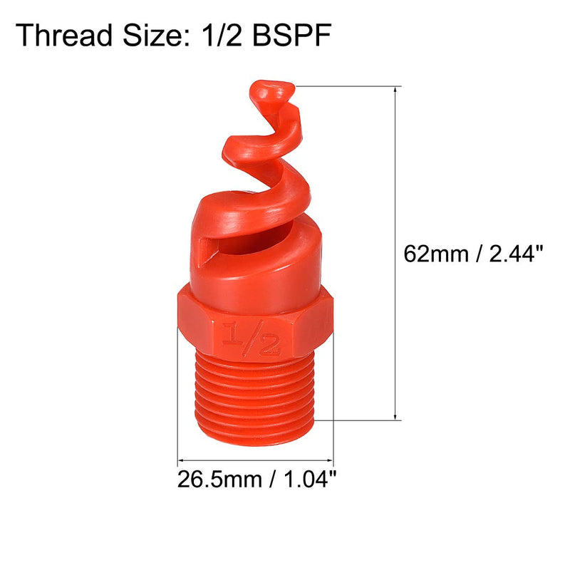 uxcell Spiral Cone Atomization Nozzle, 1/2BSPF PP Sprinkler, 10 Pcs