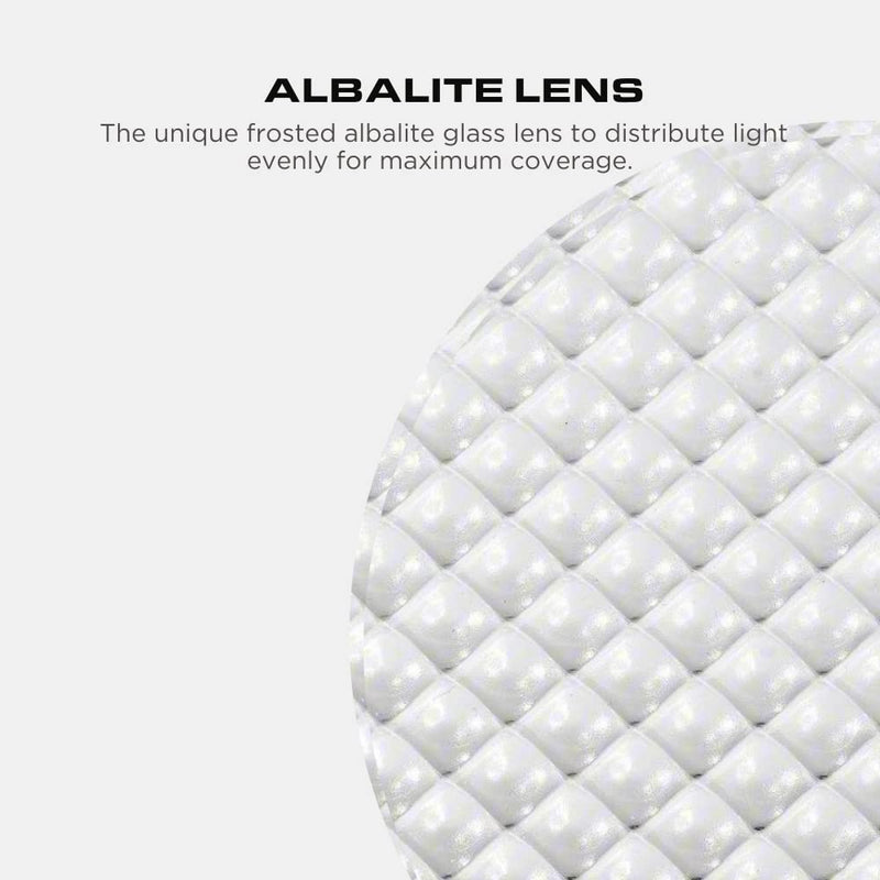 Four Bros 6 inch Recessed Ceiling Shower Trim with Frosted Albalite Lens Light Cover (White) White Pack of 1