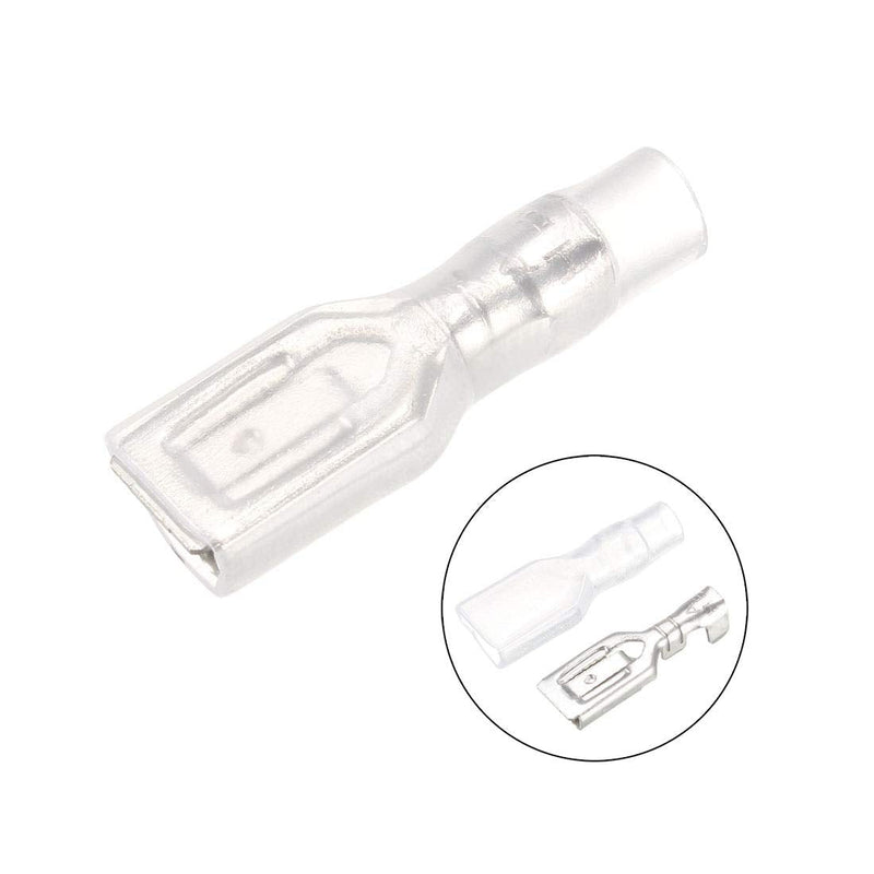 uxcell 100pcs 4.8mm Quick Splice Wire Terminals Female Spade Crimp Connector with Insulated Sleeve Applicable Wire Gauge 18AWG-15AWG 100