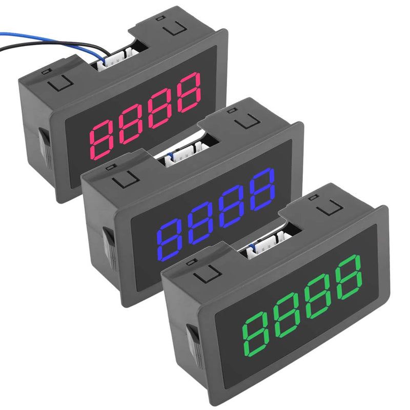 DC 8-24V Digit Counter, 4 Digit LED Digital Display 0-9999 Up/Down Plus/Minus Panel Counter Meter with Cable (Red) Red