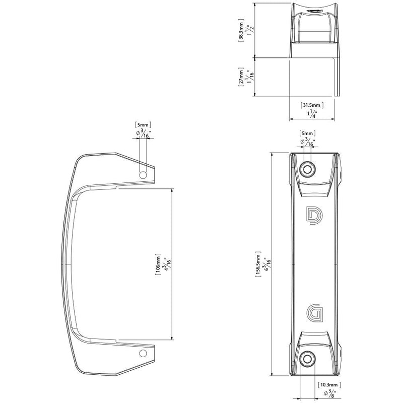 D&D TECHNOLOGIES LL3GH Gate Handle, Reversible for Right or Left Handing, Side-Fixing Legs Provide Easy Alignment & Added Strength, for Any Square Post Gate Black