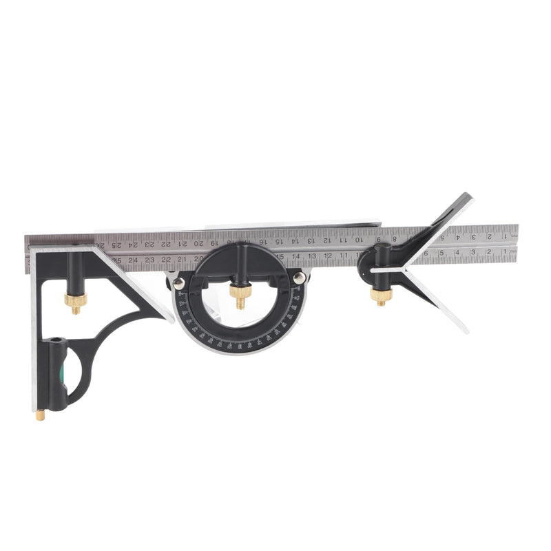 Combination Square,Combo Square 4-in-1 Set with 12 Inch Stainless Steel Ruler,Protractor Head,Center Head Square Head for Woodworking Carpentry DIY Drawing Construction